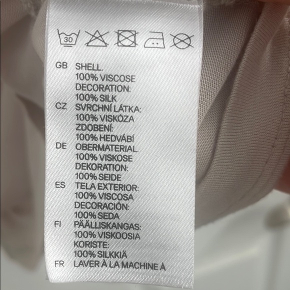 H&M Beige/Cream Relaxed Ruched Camisole Top 100% Silk Size S - Picture 6 of 6